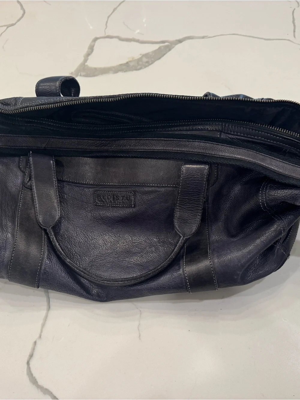 Bed Stu distressed black Leather travel duffel bag
